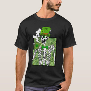 Skeleton Drinking Coffee St Patrick S Day Irish Sh T-Shirt