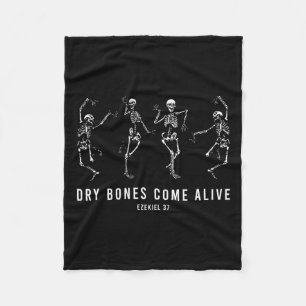 Skeleton Dry Bones Come Alive Christian Halloween Fleece Blanket
