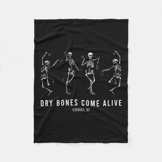 Skeleton Dry Bones Come Alive Christian Halloween  Fleece Blanket (Front)