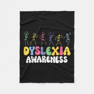 Skeleton Dyslexia Awareness Dyslexia Mental Health Fleece Blanket