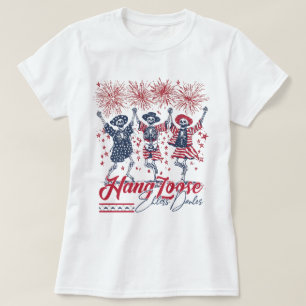 Skeleton EDS Hang Loose Awareness 4th Of July T-Shirt