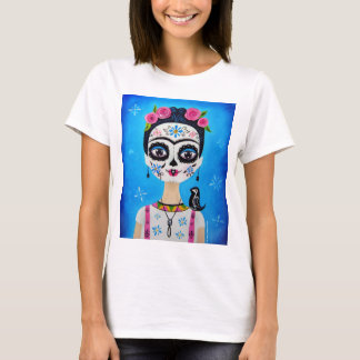 Skeleton Face with bird T-Shirt