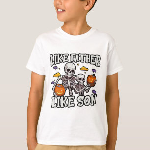 Skeleton Father Son Matching Halloween Costume  T-Shirt
