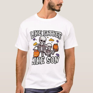 Skeleton Father Son Matching Halloween Costume  T-Shirt