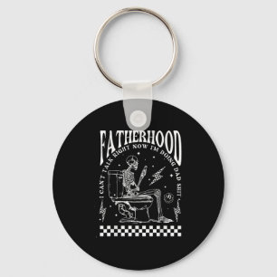 Skeleton Fatherhood I Cant Talk Right Now I'm Doin Keychain