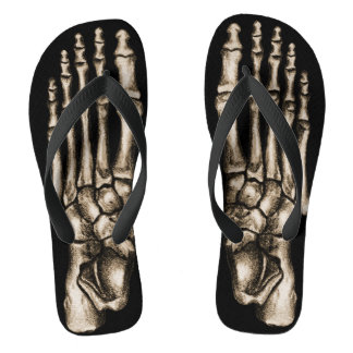 Skeleton Feet Funny Foot Bones Spooky Black Flip Flops