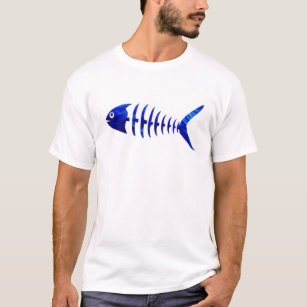 Skeleton Fish and Water Bubbles. Fun Spooky Fish T-Shirt