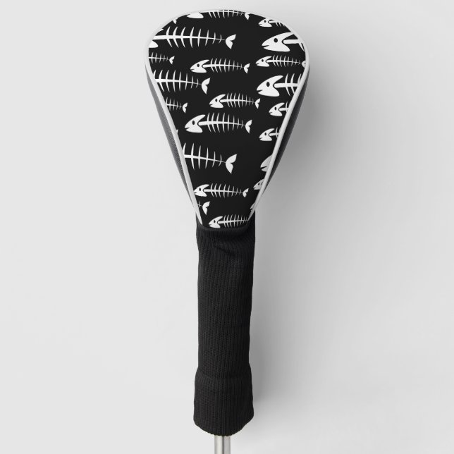 Skeleton Fish Bones Fishing Humour Fisherman Hungr Golf Head Cover (Front)