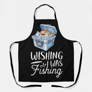 Skeleton fishing themed apron