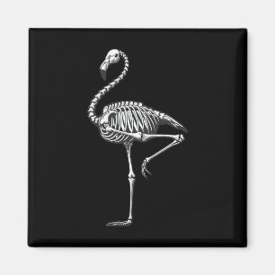 Skeleton Flamingo Halloween Magnet