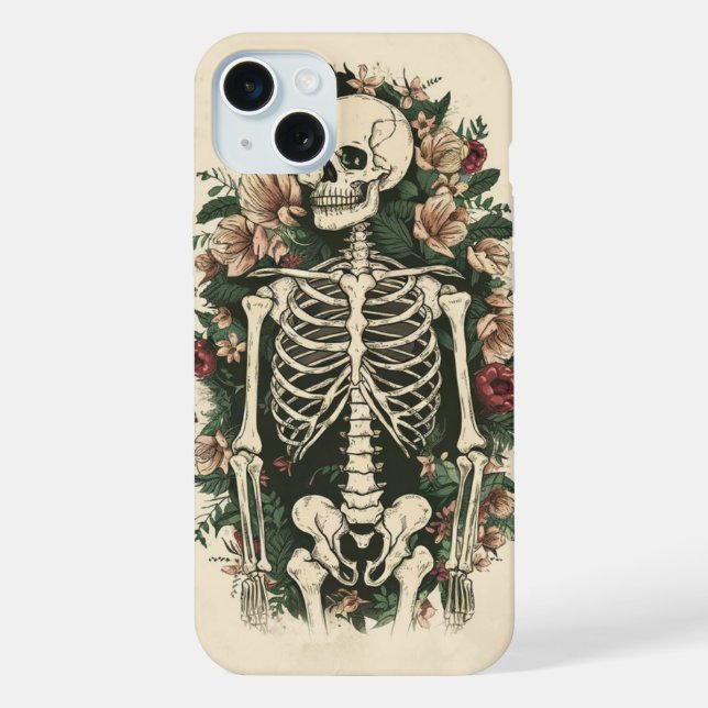 Skeleton Floral  iPhone Case (Back)
