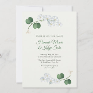 Skeleton Flower Corners Wedding Invitation
