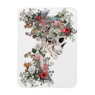 Skeleton Flower filled Magnet