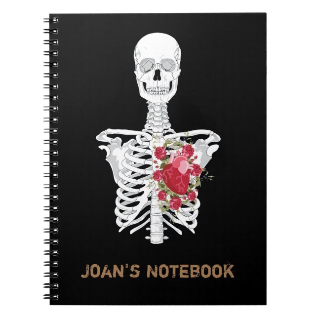 Skeleton Flower heart Notebook (Front)