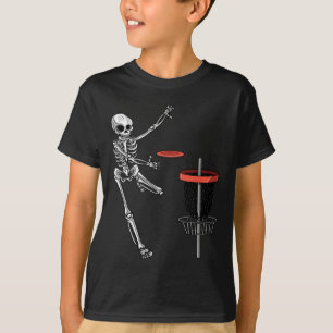 Skeleton Flying Disc Golf Halloween Frisbee Easy D T-Shirt