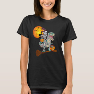 Skeleton Flying Mummy Dinosaur Rex Halloween  Pump T-Shirt