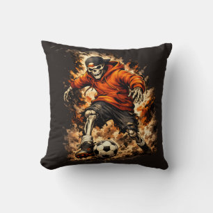 Skeleton Football Player Streetwear Cartoon – Dyna Throw Pillow