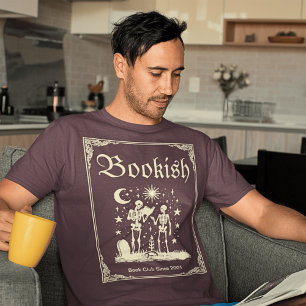 Skeleton Friends Reading Book Lover Aesthetic T-Shirt