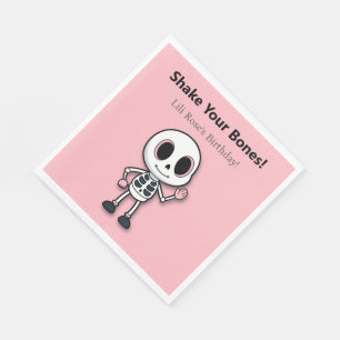 Skeleton Fun Halloween Birthday Party Napkin