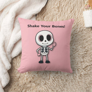 Skeleton Fun   Halloween Birthday Party Throw Pillow