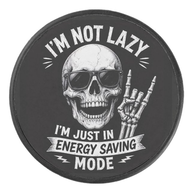 Skeleton Funny Vibes Hockey Puck (Front)