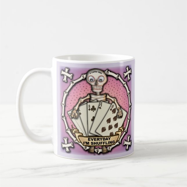 Skeleton Gambler poker mug (Left)