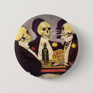 Skeleton Gamblers 2 Inch Round Button