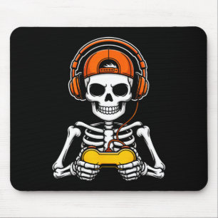 Skeleton Gamer Funny Halloween Gaming Controller S Mouse Pad