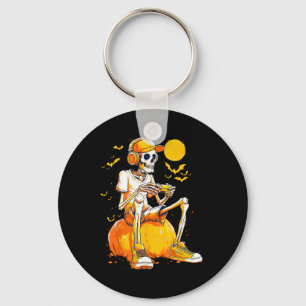 Skeleton Gamer Funny Video Gaming Halloween Boys M Keychain