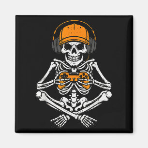 Skeleton Gamer Video Gaming Halloween Costume Boy Magnet