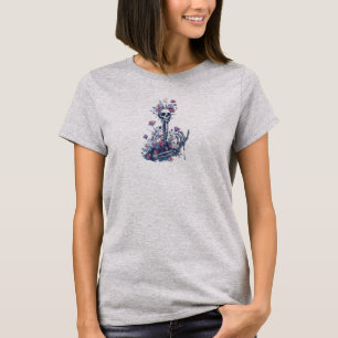 Skeleton Garden Gothic Floral Halloween T-Shirt