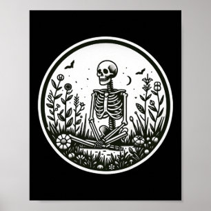 Skeleton Gardener Plants Halloween Gardening 1 Poster