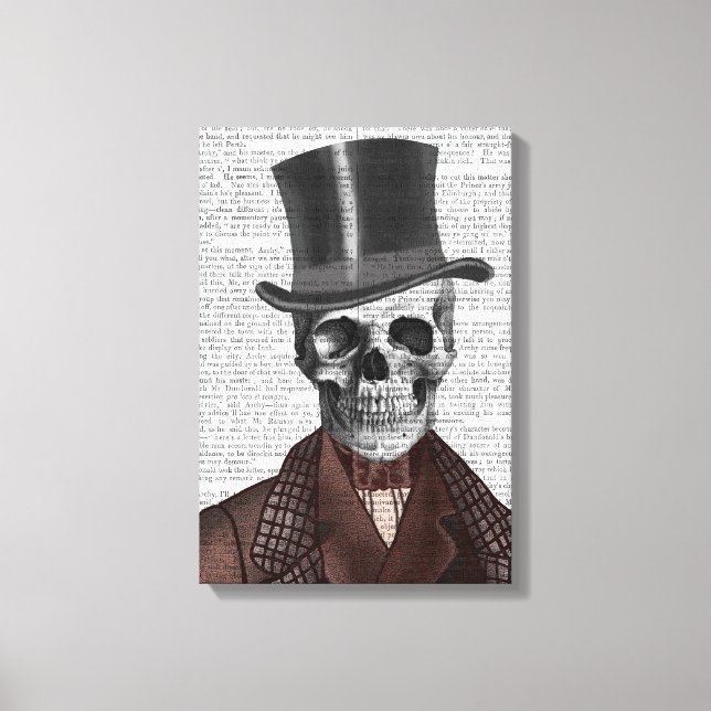 Skeleton Gentleman and Top hat Canvas Print (Front)