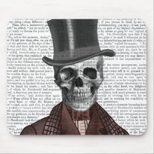 Skeleton Gentleman and Top hat Mouse Pad