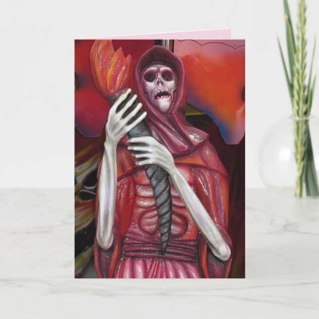 skeleton ghost greeting card (Front)