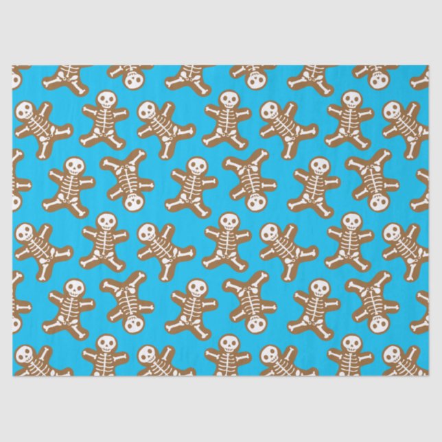 Skeleton Gingerbread Men Tissue Paper (Front)