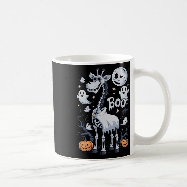 Skeleton Giraffe In Ghosts Halloween  Coffee Mug (Right)
