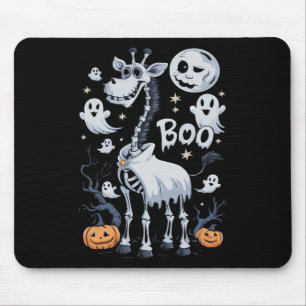 Skeleton Giraffe In Ghosts Halloween Mouse Pad