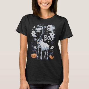 Skeleton Giraffe In Ghosts Halloween T-Shirt