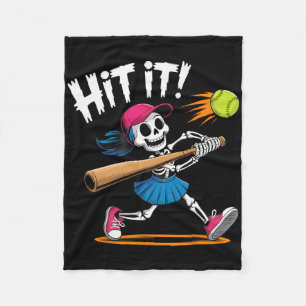 Skeleton Girl Hit It Softll Halloween Costume  Fleece Blanket