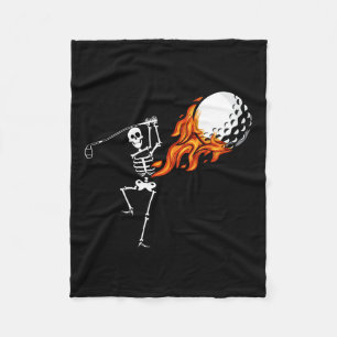 Skeleton Golf Funny Halloween Costume Golfing Spor Fleece Blanket