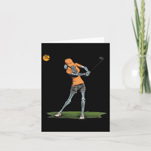 Skeleton Golf Funny Halloween Golfing Sports Golfe Card