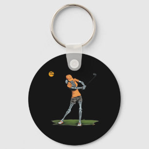 Skeleton Golf Funny Halloween Golfing Sports Golfe Keychain