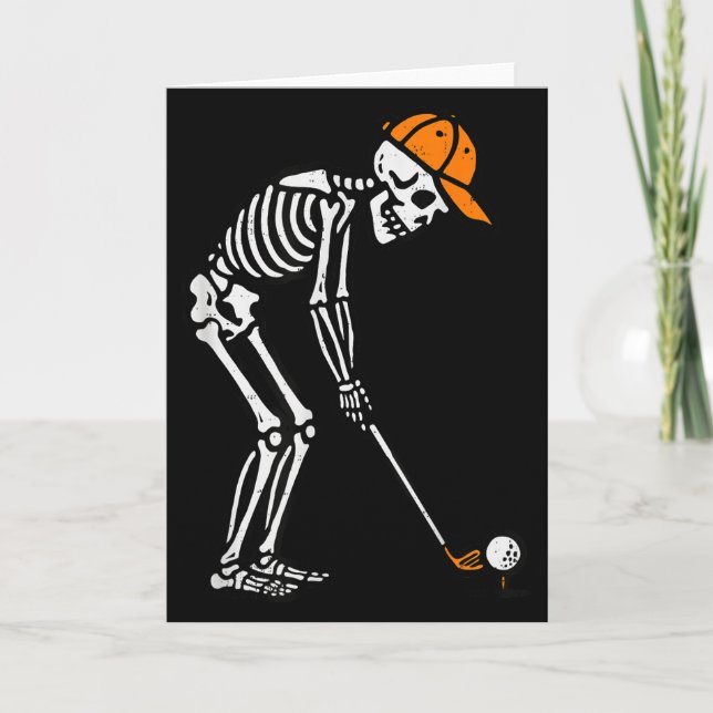 Skeleton Golf Halloween Golfer Costume Dad Mens Bo Card (Front)
