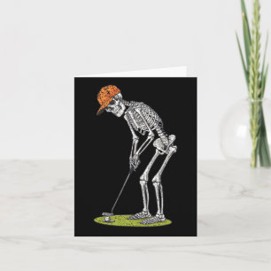 Skeleton Golf Halloween Golfer Golf Player Funny M Card