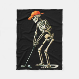 Skeleton Golf Halloween Golfer Golf Player Funny M Fleece Blanket