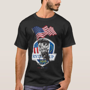 Skeleton Golfer USA Flag Funny Ryder Cup 2025 Desi T-Shirt