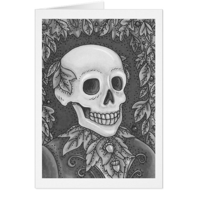 SKELETON GOTH GENTLEMAN SKULL GREETING CARD Blank (Front)