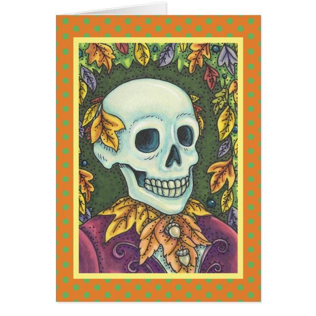 SKELETON GOTH GENTLEMAN SKULL GREETING CARD Blank (Front)
