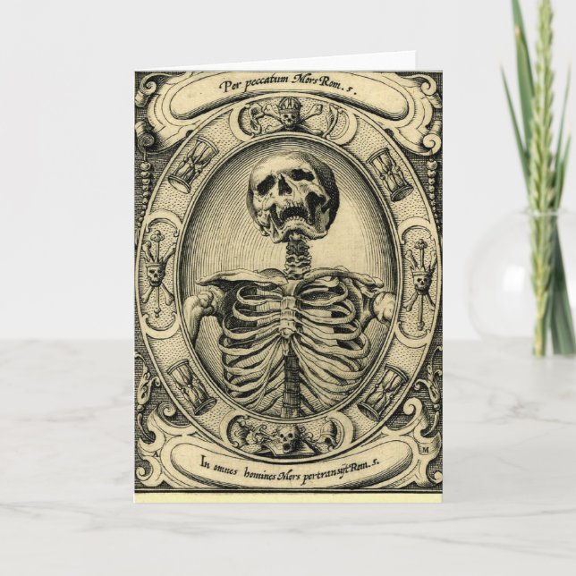 Skeleton, Goth, Medieval Card (Front)